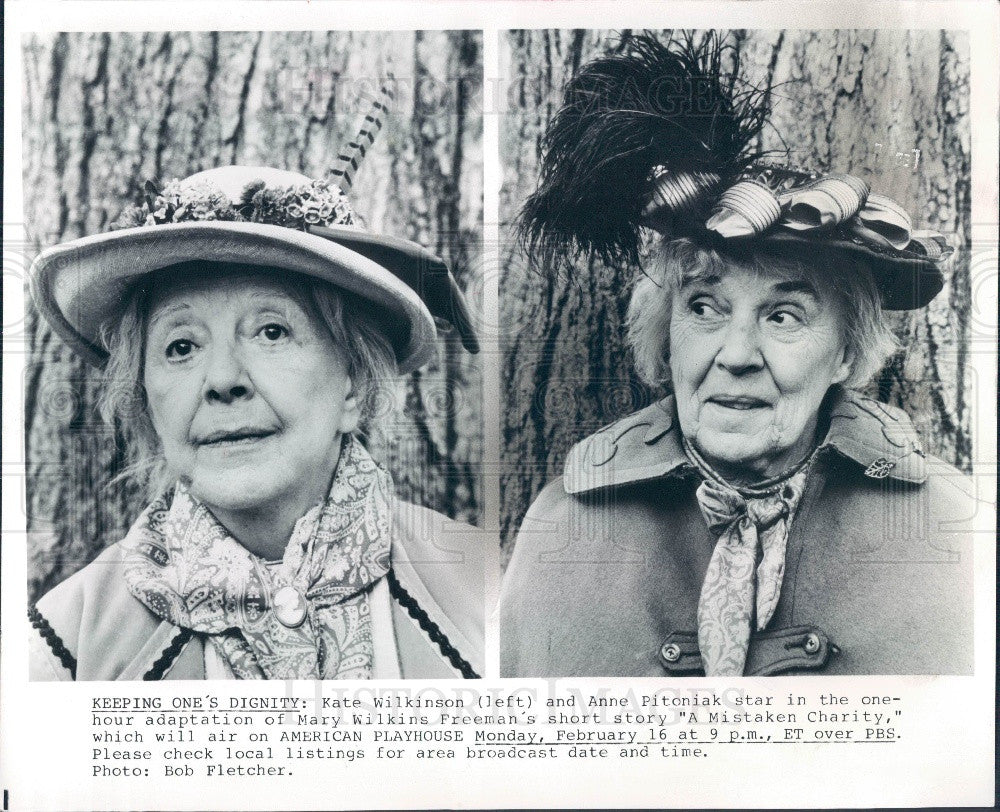 1987 Actors Kate Wilkinson &amp; Anne Pitoniak Press Photo - Historic Images