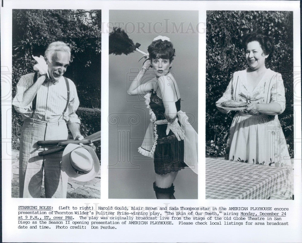 Undated Actors Harold Gould/Blair Brown/Sada Thompson Press Photo - Historic Images