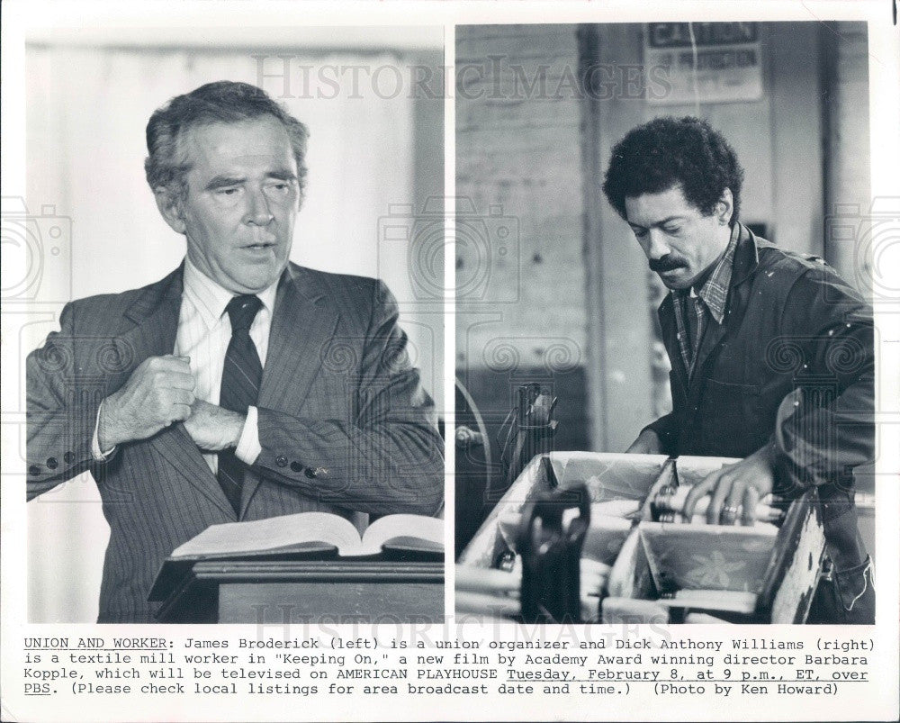 1983 Actors James Broderick/Dick Anthony Williams Press Photo - Historic Images