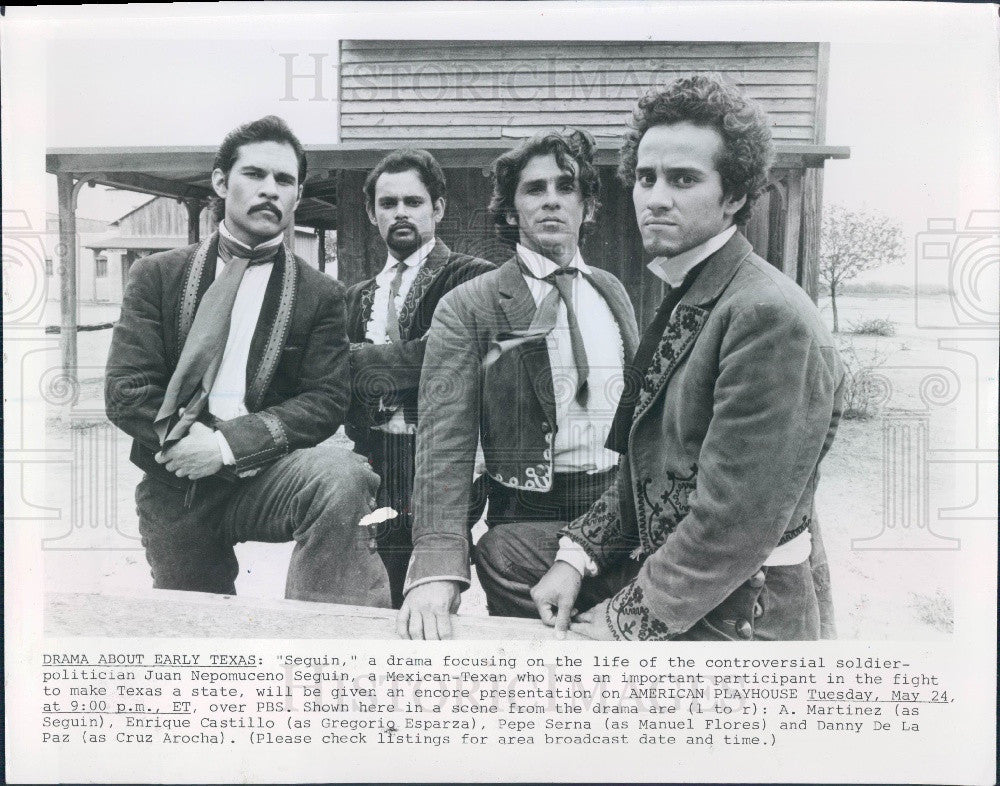 1983 TV Show Seguin Actors A Martinez/E Castillo/P Serna/D De La Paz Press Photo - Historic Images