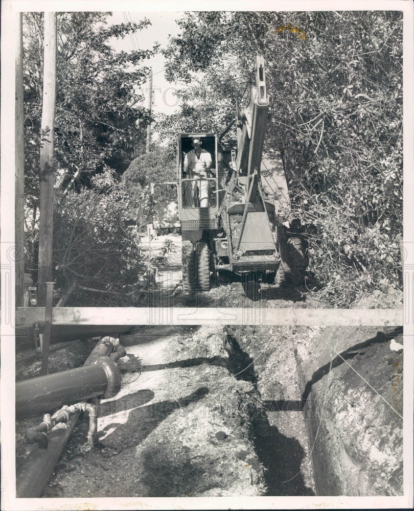 1960 St Petersburg Florida Sewage System Construction Pasadena Press Photo - Historic Images