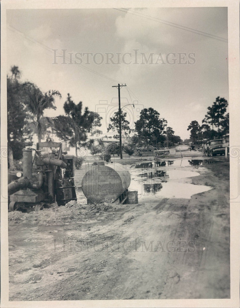 1958 St Petersburg Florida Sewage System Construction 55th Street Press Photo - Historic Images