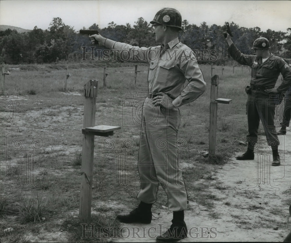 1959, Maj. James Ward and Pfc. Maurice Bell at target practice - Historic Images
