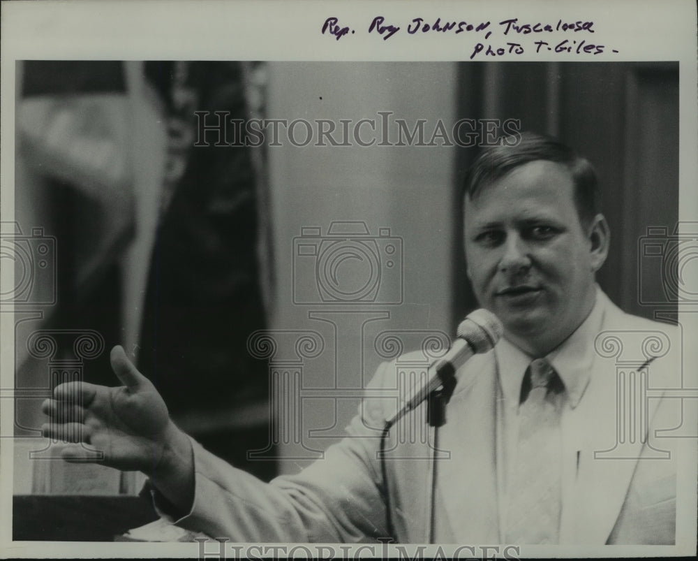 1983 Press Photo Alabama-State Representative Roy Johnson of Tuscaloosa speaking - Historic Images