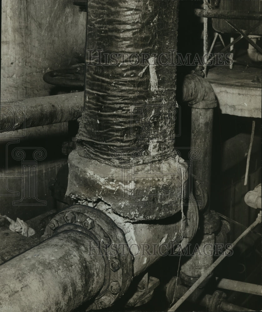 1961, Alabama-Eroded pipes at Kilby shows problems at aged prison. - Historic Images