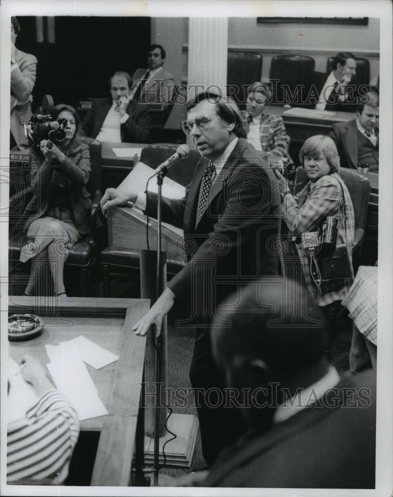 1979 Press Photo Alabama Senator, Sonny Callahan opposes President Carter. - Historic Images