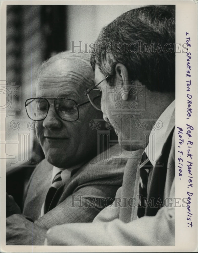 1983 Press Photo Alabama Speaker, Tom Drake and Rep. Rich Manley of Demopolis - Historic Images