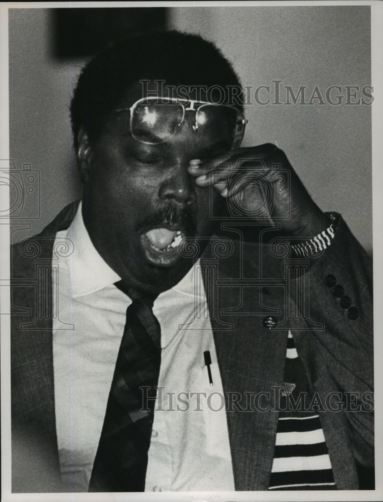 1991 Press Photo Senator Hank Snaders, Selma, Alabama, During Fund Budget Debate - Historic Images