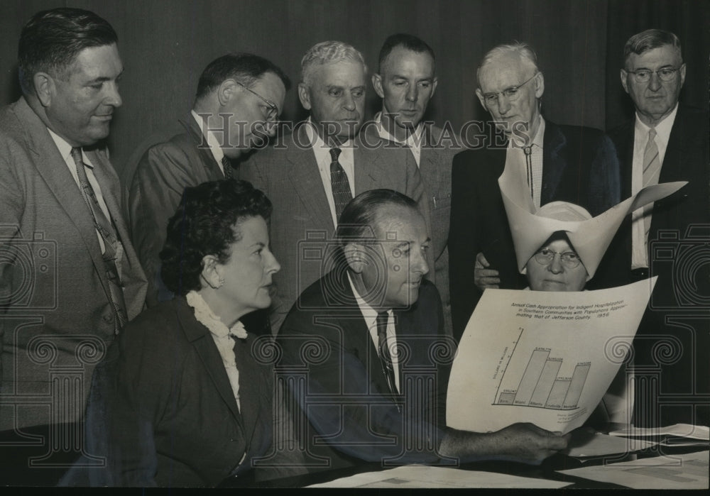 1957 Press Photo Alabama committee studies indigent patient problem. - abna05741 - Historic Images