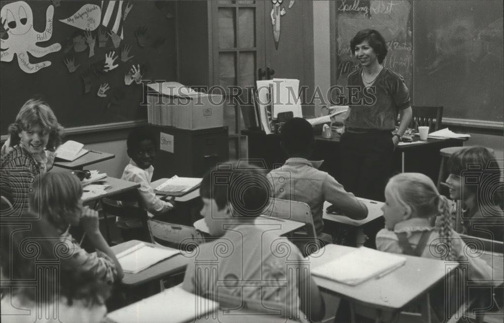1980 Press Photo Sandra Stern&#39;s Fifth Grade Class, Gibson School, Birmingham - Historic Images