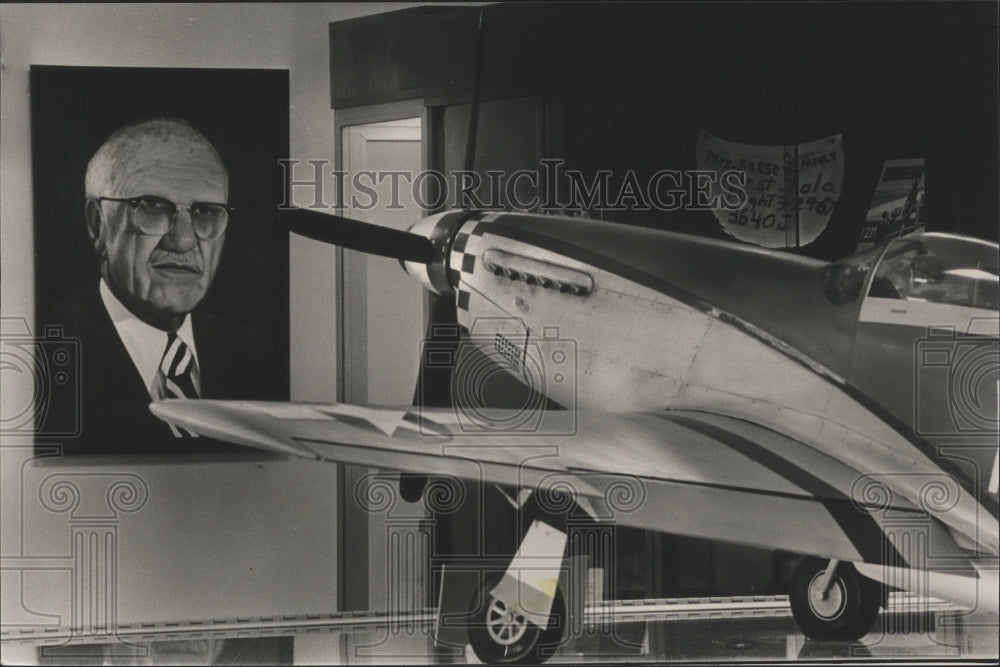 1984 Press Photo Aviation Pioneer Display, Southern Museum of Flight, Birmingham - Historic Images