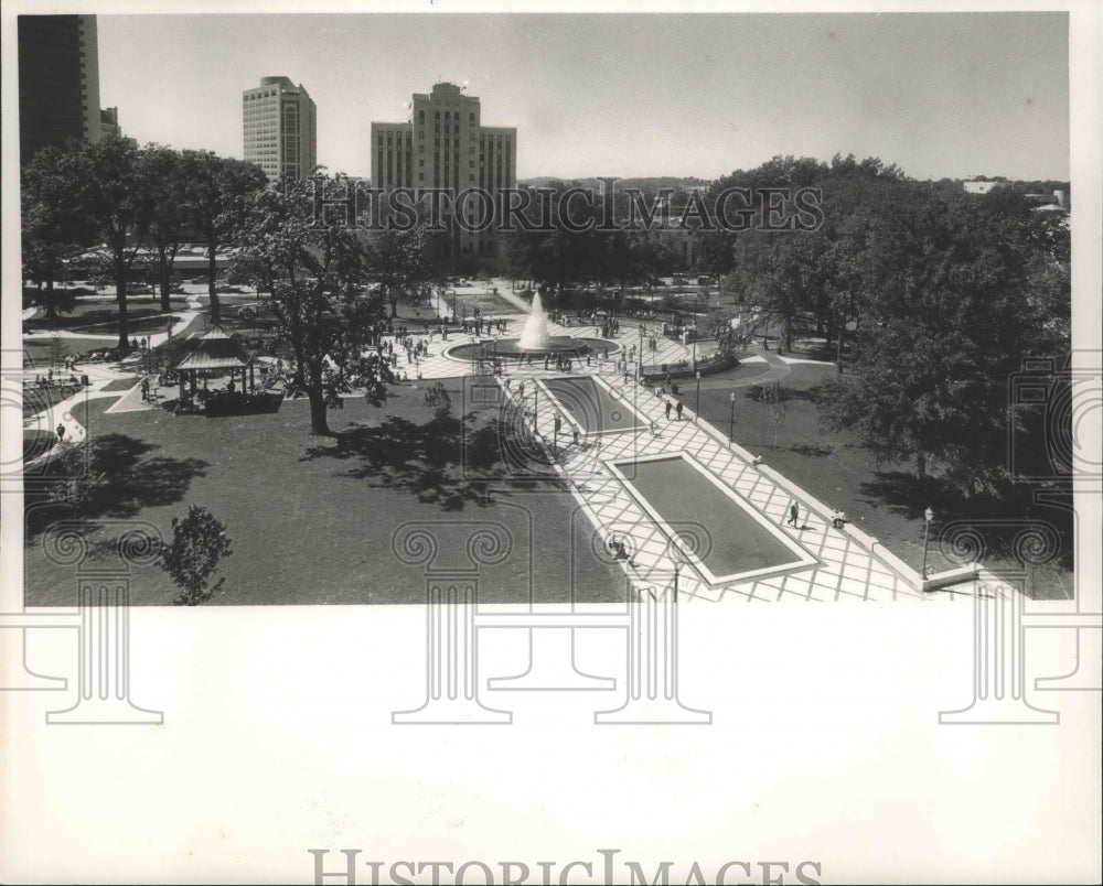 1988 Press Photo Alabama-Birmingham-Linn Park reopening as seen from courthouse. - Historic Images