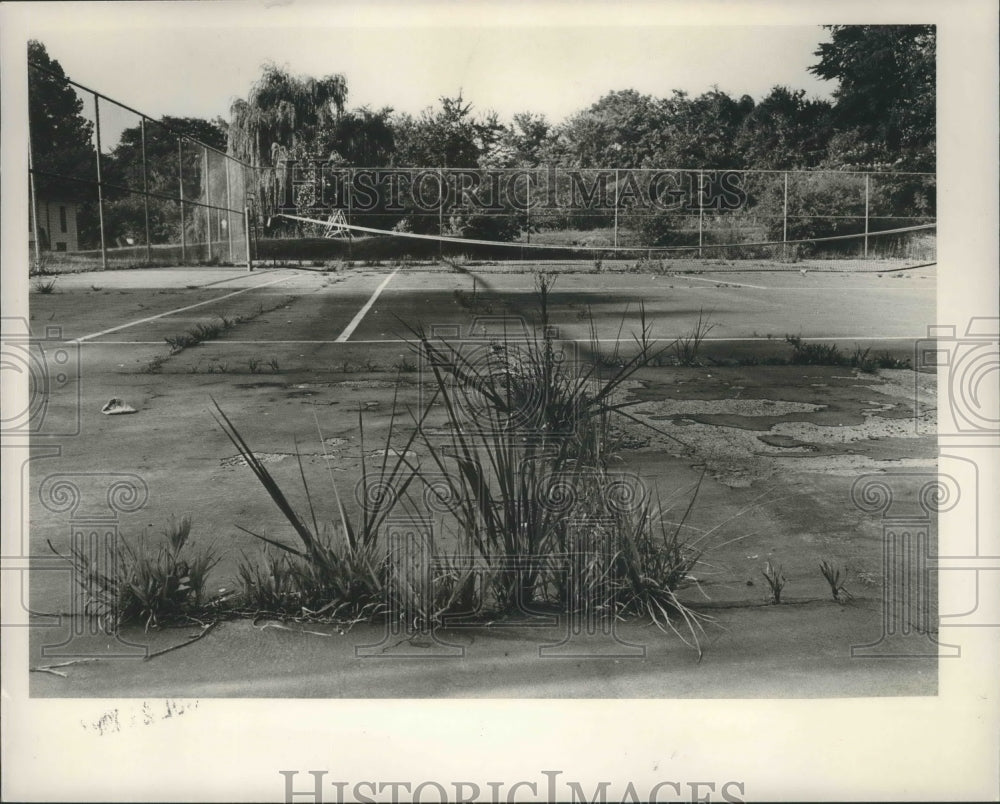 1987 Press Photo Alabama-Birmingham Martin Luther King Jr Park in disarray. - Historic Images