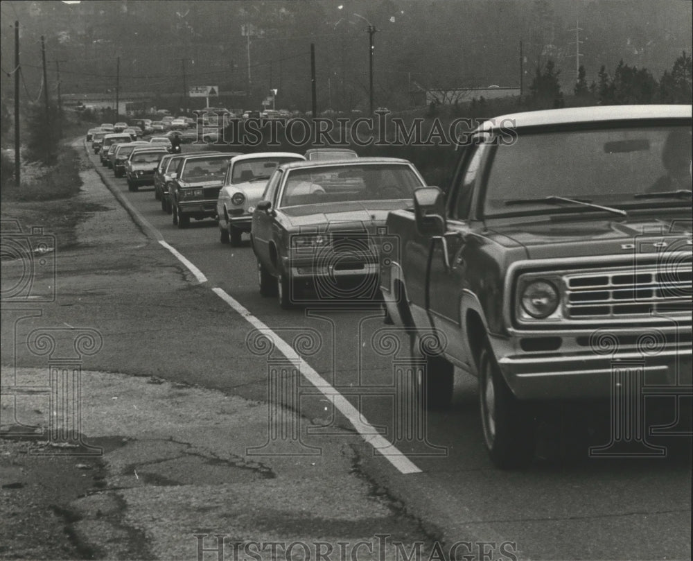 1981 Press Photo Alabama-Birmingham&#39;s Carson road&#39;s bumper to bumper traffic. - Historic Images