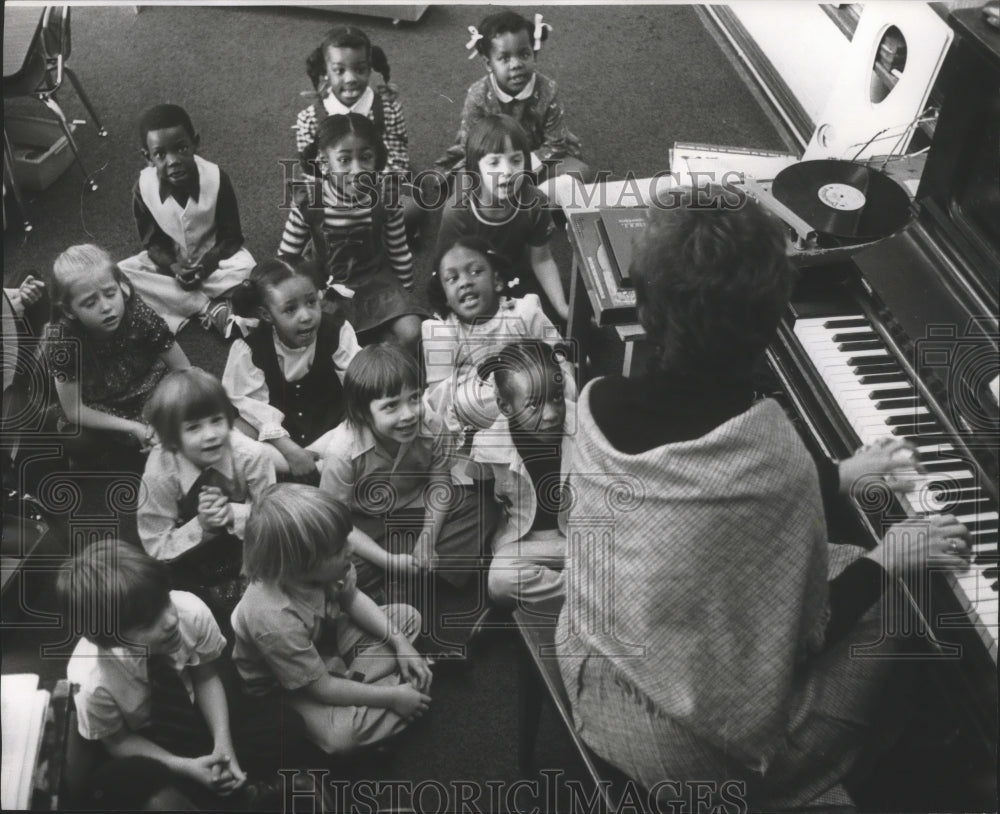 1978, Kindergartners Listen to Music in Birmingham, Alabama - Historic Images