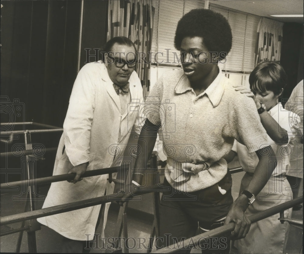 1972, Alabama-Birmingham Spine Rehab Center helps youngster walk. - Historic Images