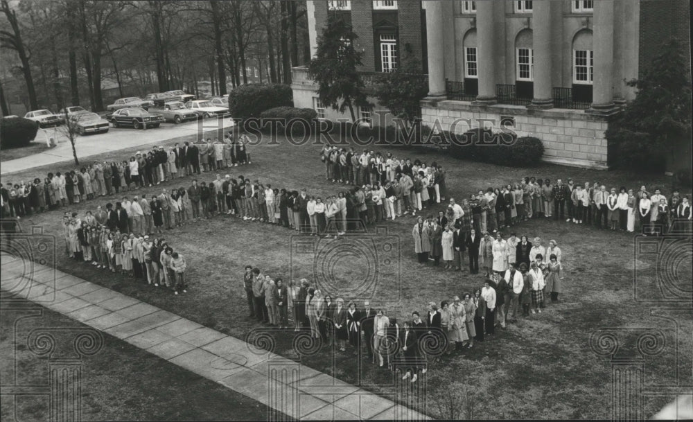 1981 Press Photo Birmingham Southern College Staff Pose for 125th Anniversary - Historic Images