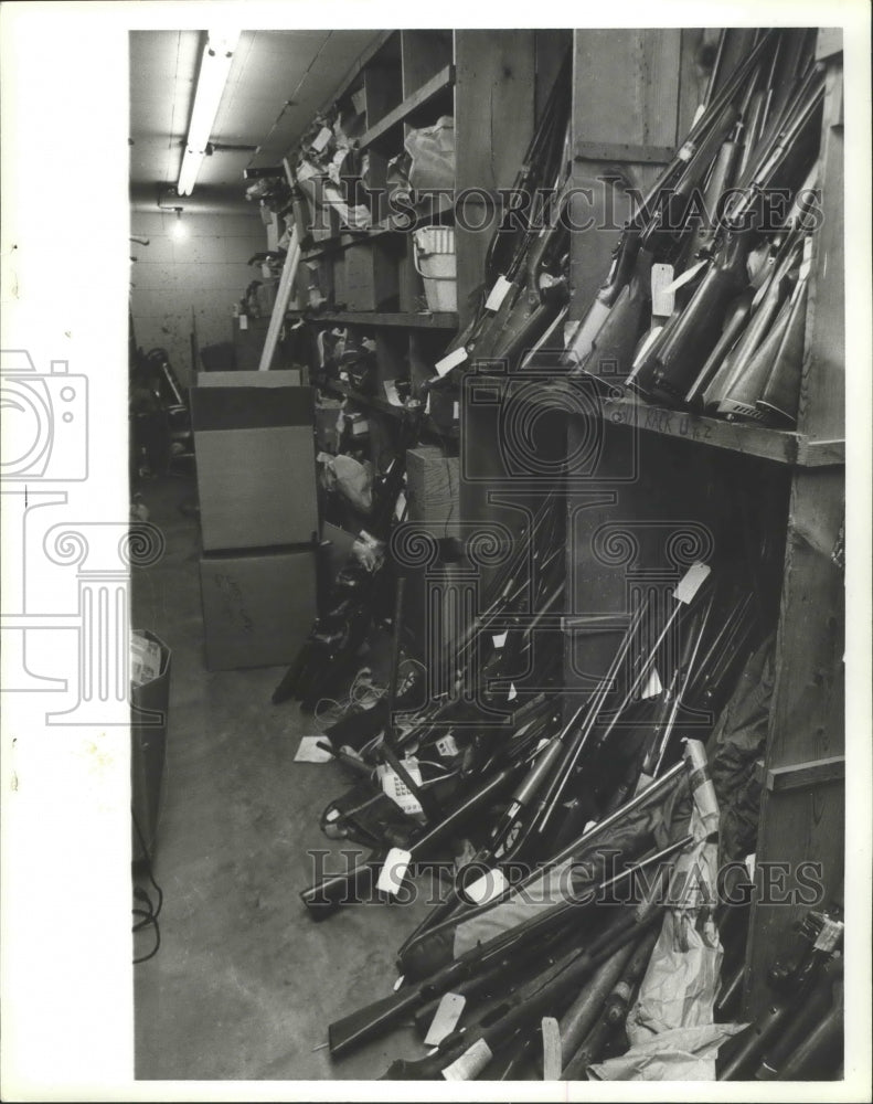 1979 Alabama-Guns in the Birmingham Police Department evidence room.-Historic Images