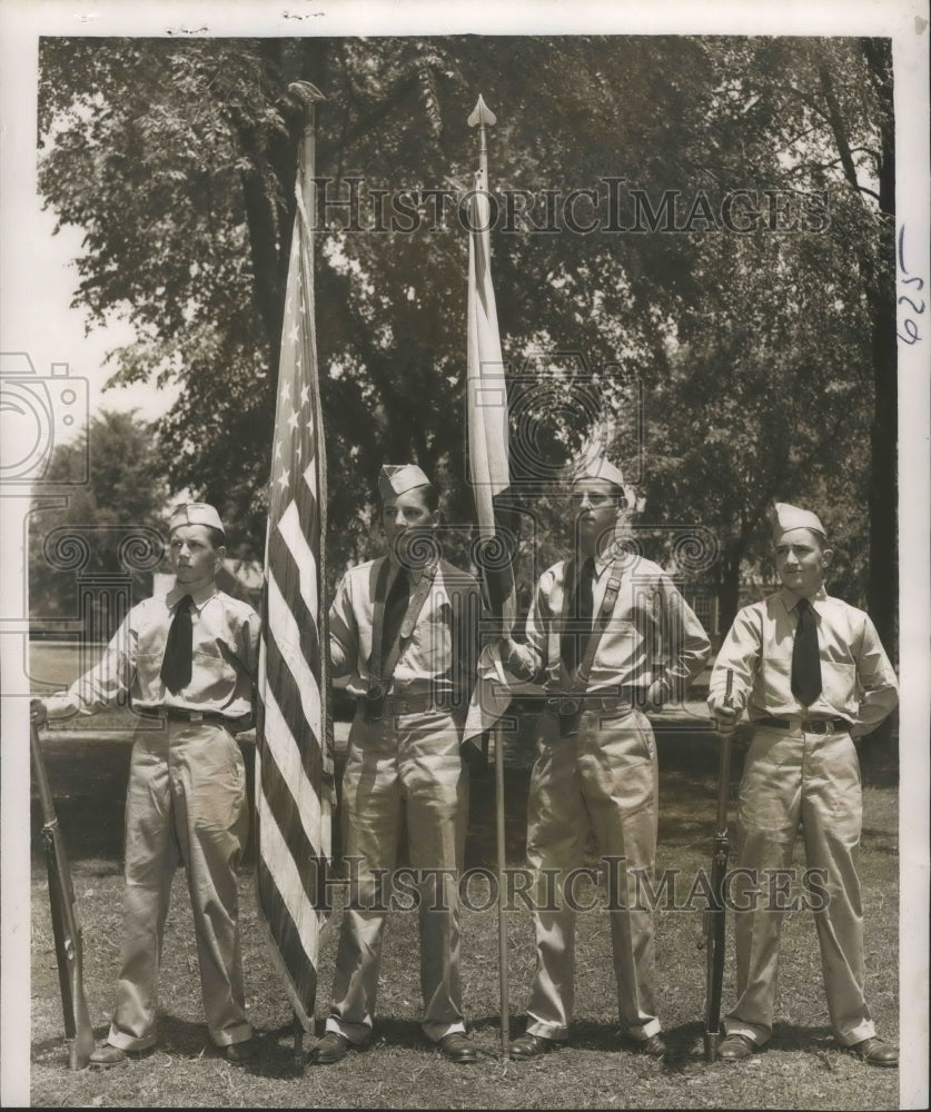 1952 Press Photo Birmingham, Alabama Boys Industrial School Color Guard. - Historic Images