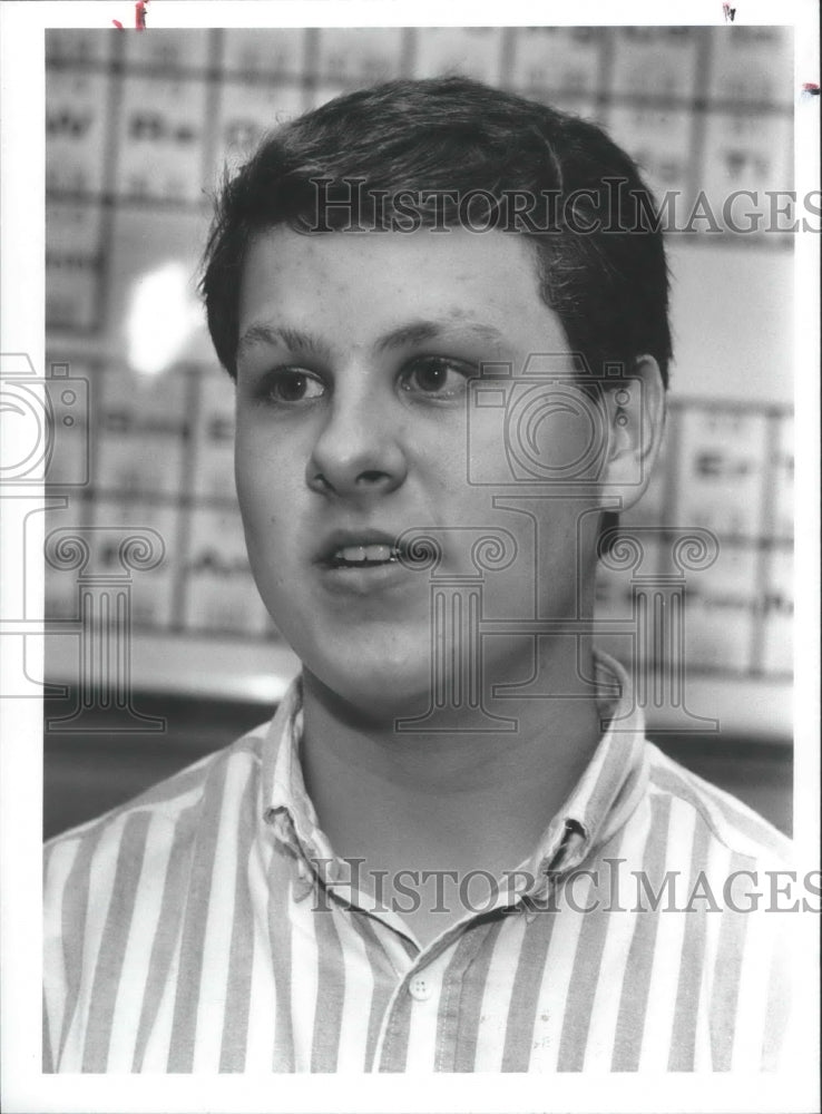 1993 Press Photo Kevin Calloway, High School Student, Birmingham, Alabama - Historic Images