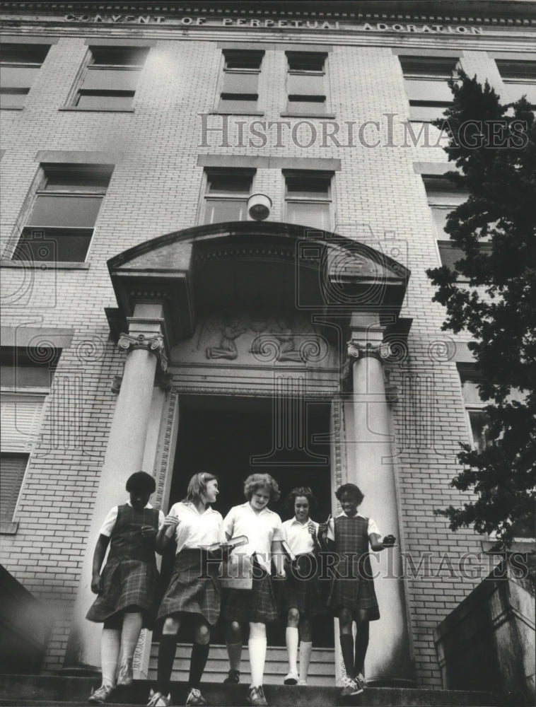 1980 Press Photo Students at Blessed Sacrament School, Birmingham, Alabama - Historic Images