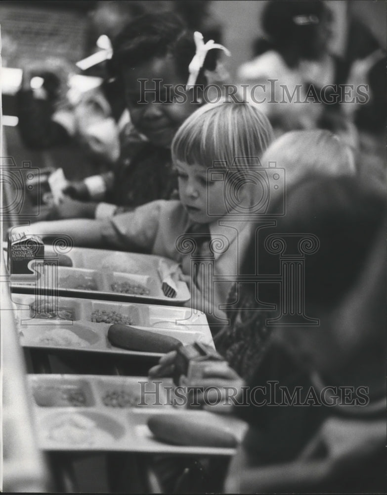 1978 Kindergarteners enjoy lunch in Birmingham, Alabama-Historic Images