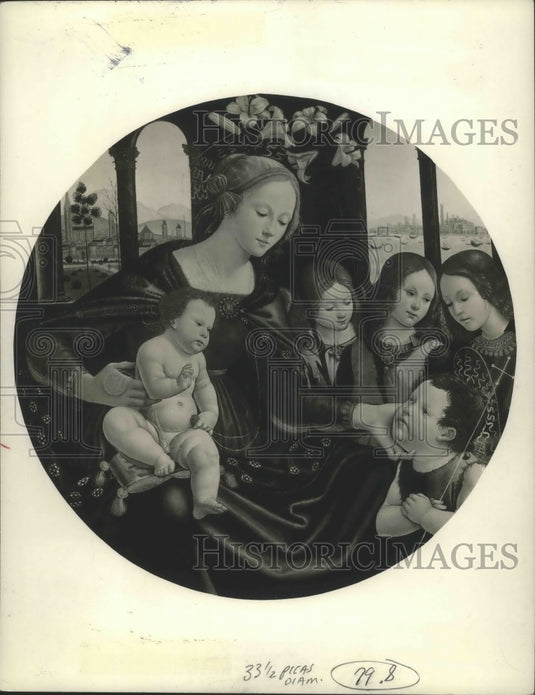 1952, Alabama-Birmingham's Art Museum Tondo Madonna and Angles, slide - Historic Images