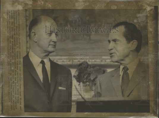 1969 Press Photo Washington D.C. Winton Blount, and Richard Nixon at White House - Historic Images