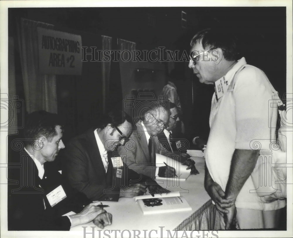 Press Photo Alabama-Birmingham News Charles Brooks and other cartoonist. - Historic Images