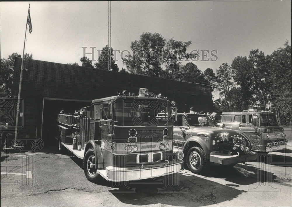 1984 Press Photo Alabama-Additional Cahaba Heights fire station and trucks. - Historic Images