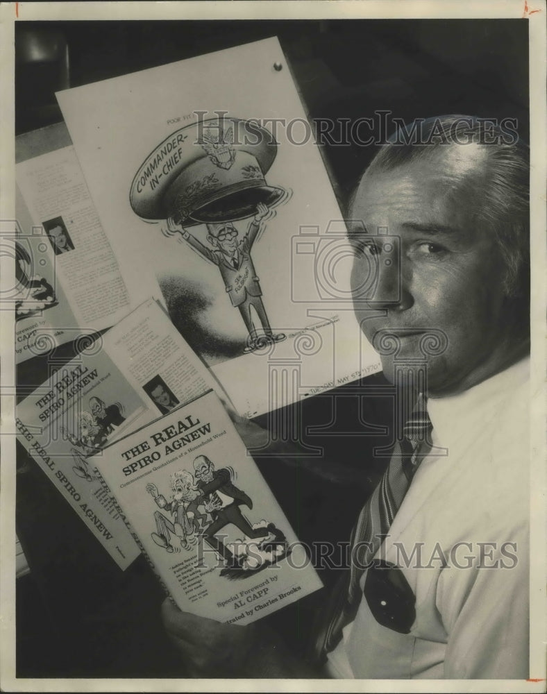 1970 Press Photo Birmingham, Alabama News Cartoonist Charles Brooks - abna07002 - Historic Images