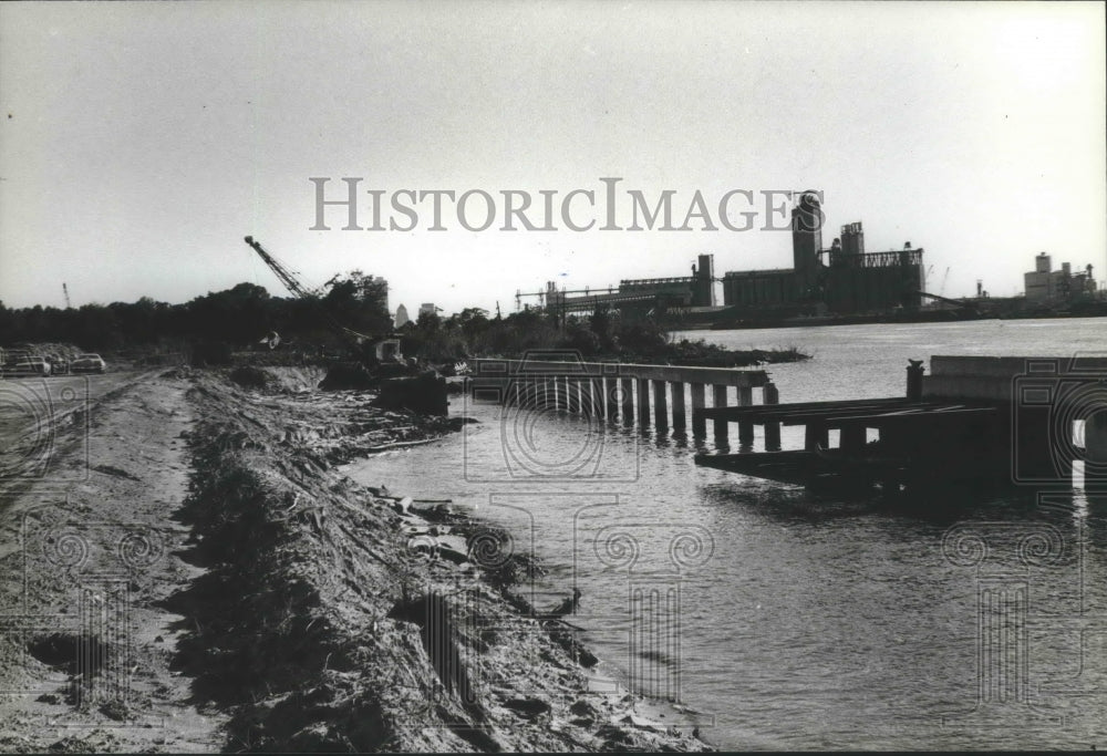 1989 Press Photo Alabama State Docks Construction of New Terminal, Mobile - Historic Images