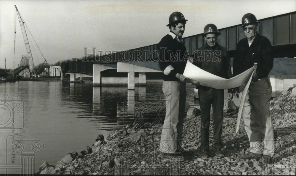 1975 Construction on George Houston Bridge, Guntersville, Alabama-Historic Images