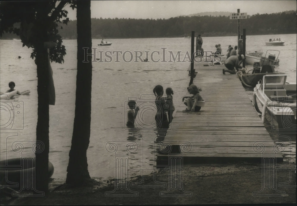 1971 Alabama-Logan Martin pier separates swimmers from the boaters.-Historic Images