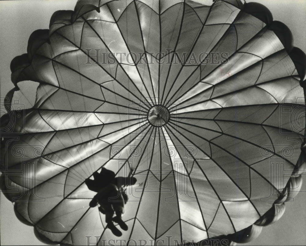 1979 Press Photo Alabama National Guard members at parachute jumping training. - Historic Images