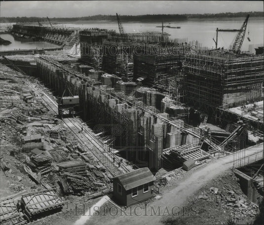 1966 Press Photo Wheeler Dam in Alabama Under Construction - abna07412 - Historic Images