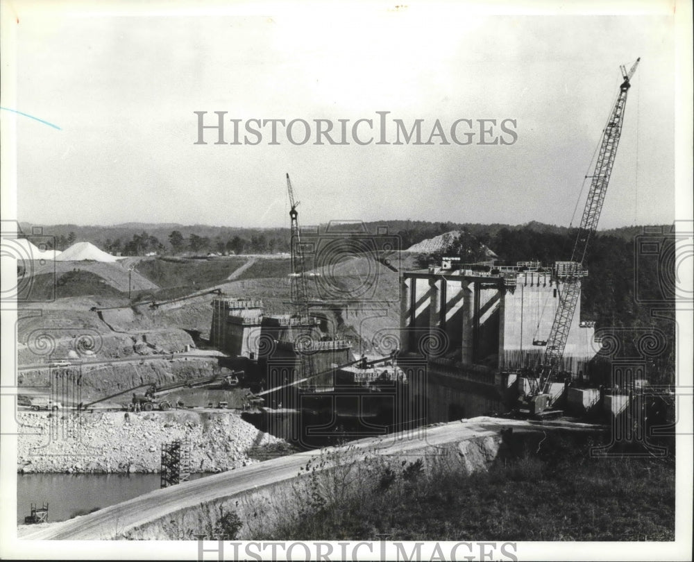 1981 Press Photo Alabama-Harris Dam site, on Tallapoosa River near completion. - Historic Images