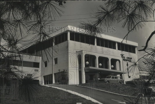 1974, Alabama-Birmingham's Hillcrest Hospital high on wooded hillside - Historic Images