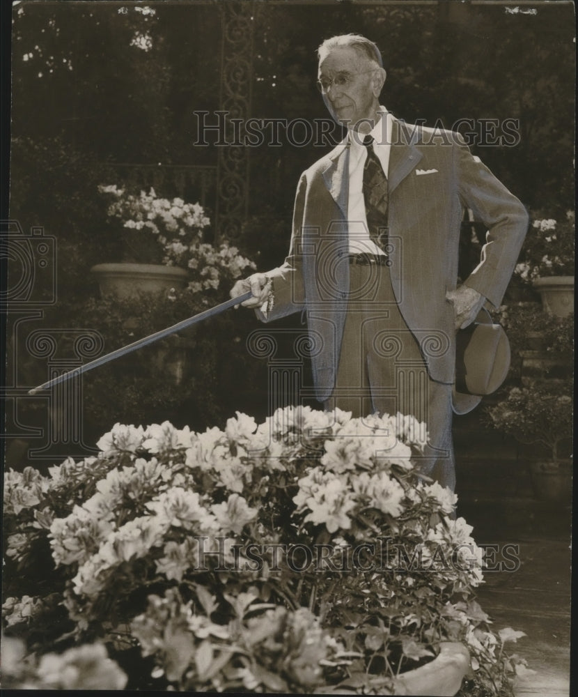 1950 Press Photo Alabama-Walter D. Bellingrath, owner of Bellingrath gardens. - Historic Images