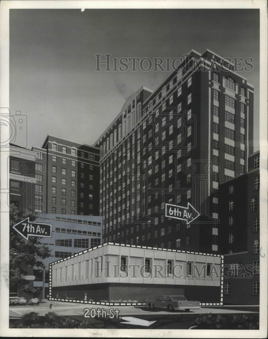 1968 Press Photo Alabama-University Hospital adding new kitchen and cafeteria. - Historic Images