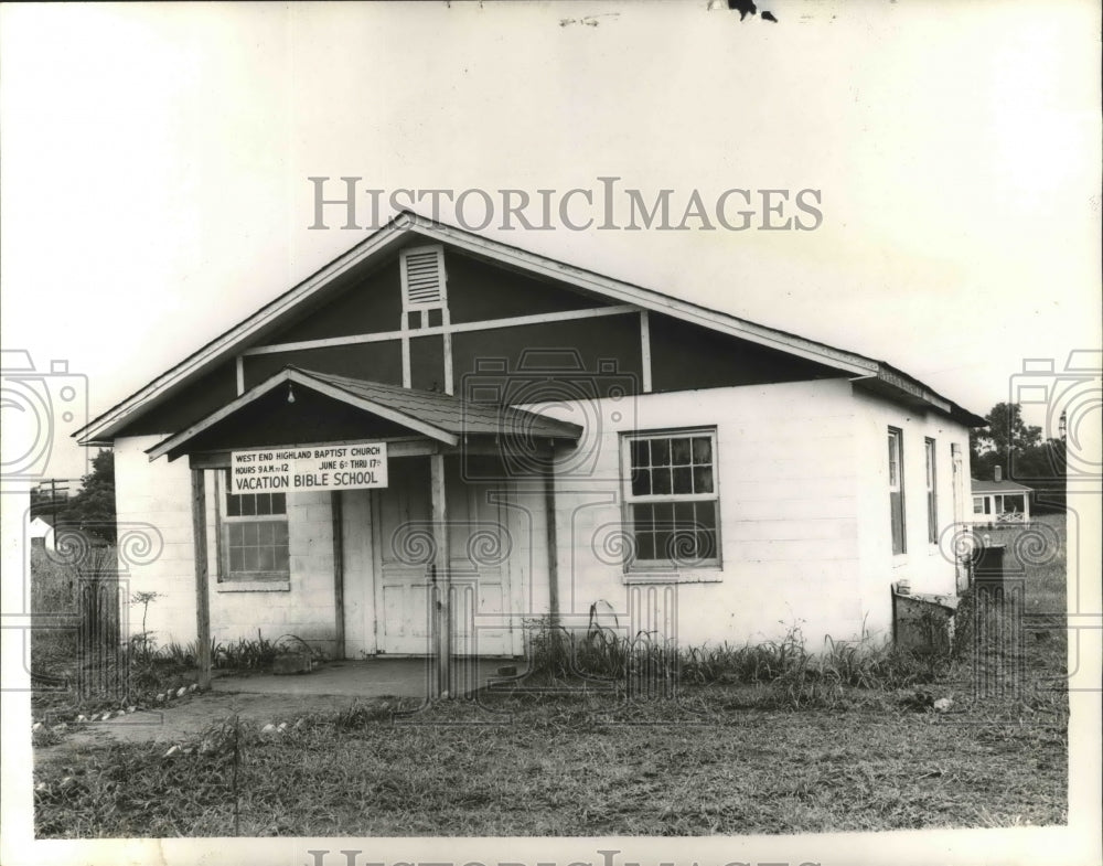 1949 Press Photo West End Highland Baptist Church, Birmingham, Alabama - Historic Images