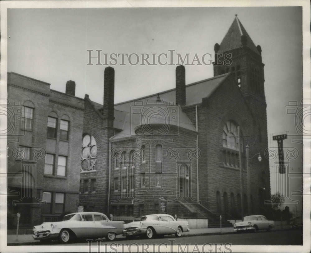 1959, Alabama-First Methodist Church building in downtown Birmingham. - Historic Images