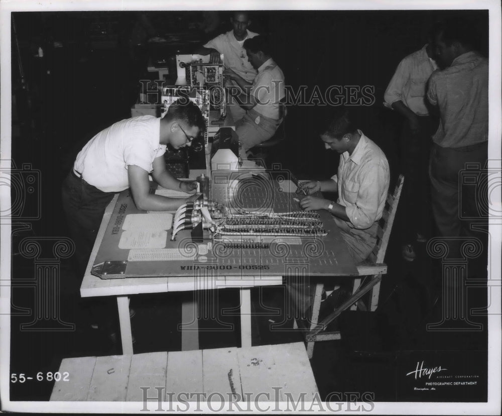 1956, Alabama-Boards simulate wiring systems at Hayes in Birmingham. - Historic Images