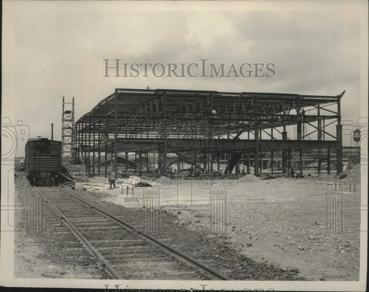 1947, Alabama-Birmingham's Virginia Bridge construction work. - Historic Images