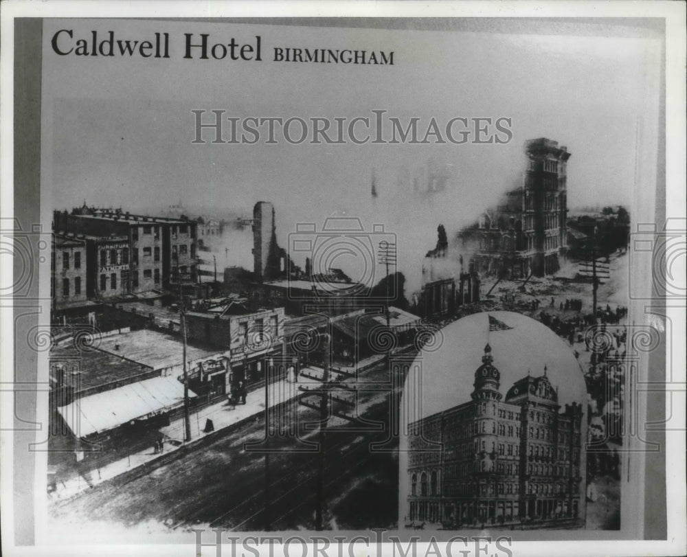 1971 Press Photo Alabama-Caldwell Hotel fire in Birmingham. - abna08331 - Historic Images