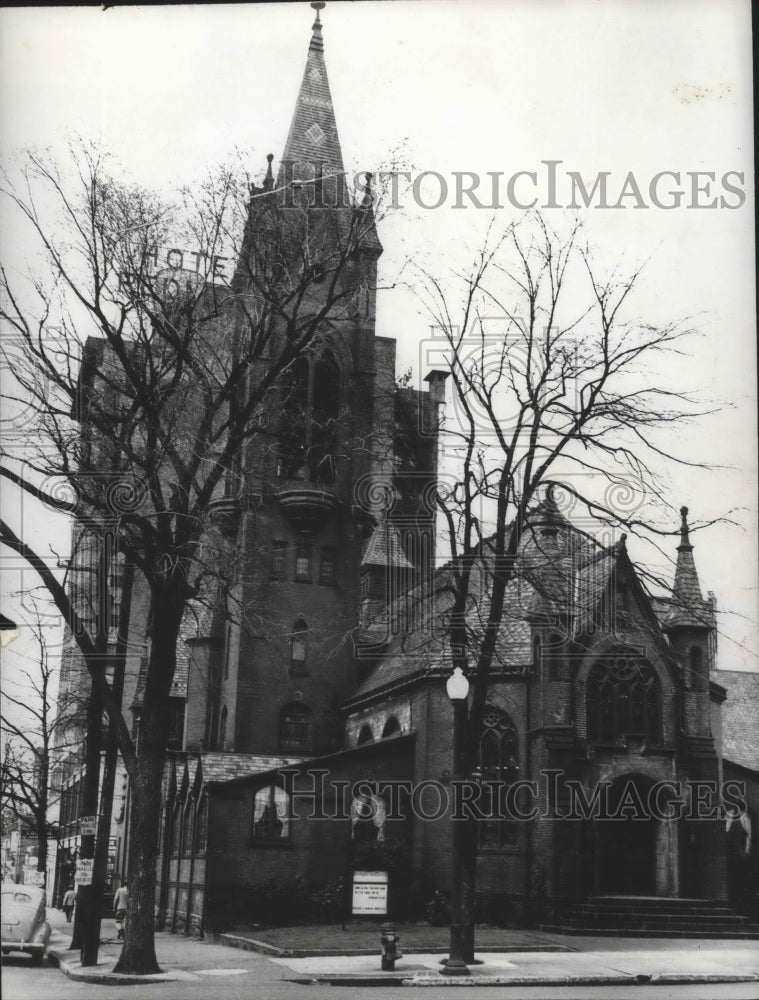 1958 Press Photo Alabama-Birmingham&#39;s &quot;Old First&quot; Presbyterian church exterior.- Historic Images