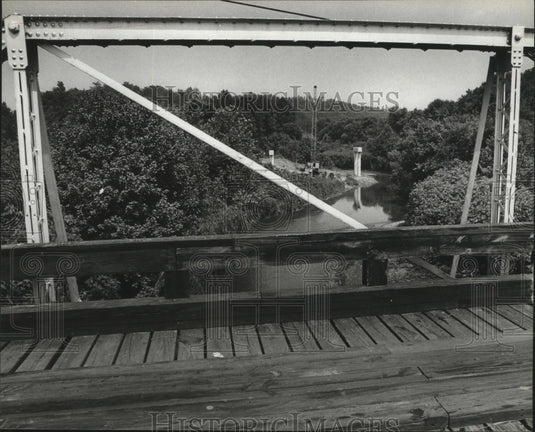 1979, Old Bridge Overlooks Construction of New One in Alabama - Historic Images