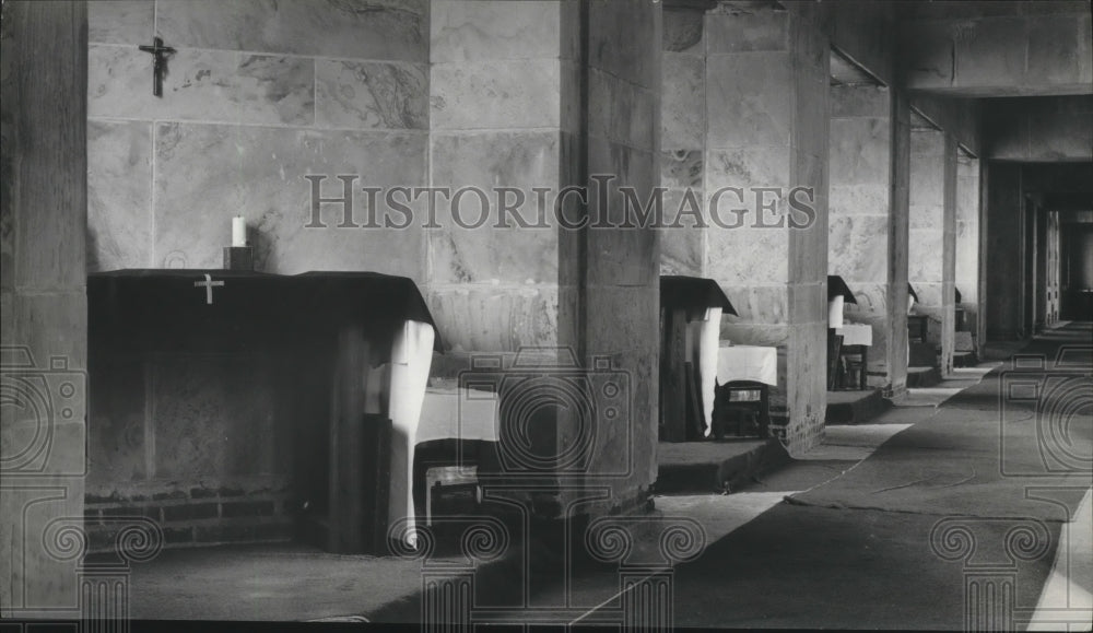 1965 Press Photo Inside of St. Bernard's Abbey Church, Cullman, Alabama - Historic Images