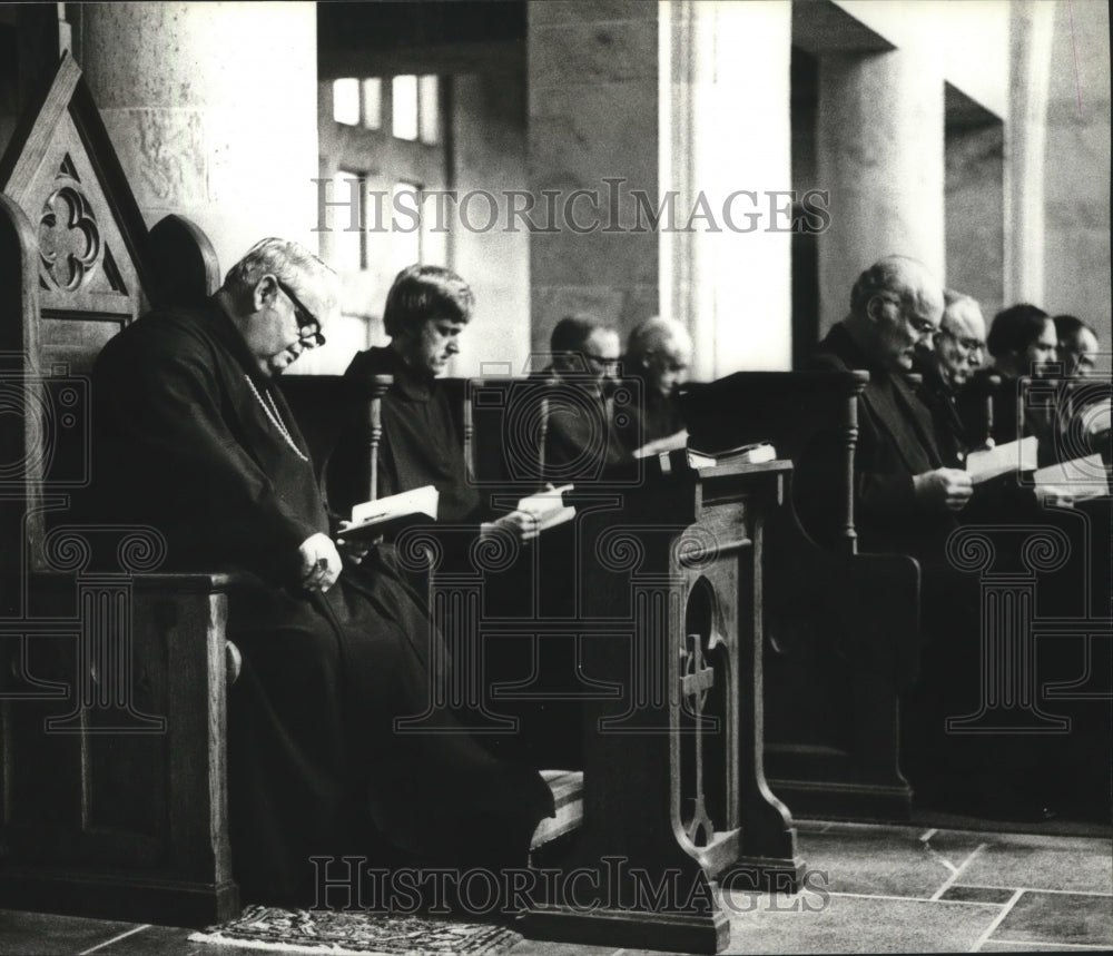 St. Bernard&#39;s Abbot Hillary, left, St. Leads Psalm Reading, Alabama-Historic Images