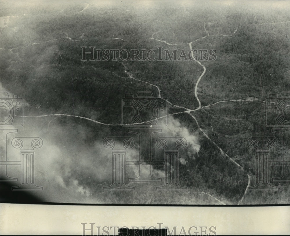 1977 Press Photo Air view of an Alabama forest fie. - abna08731 - Historic Images